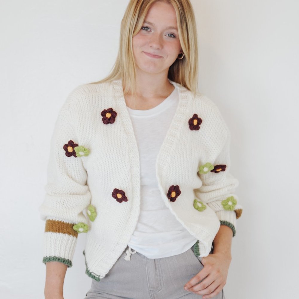 Crocheted Flower Cardi